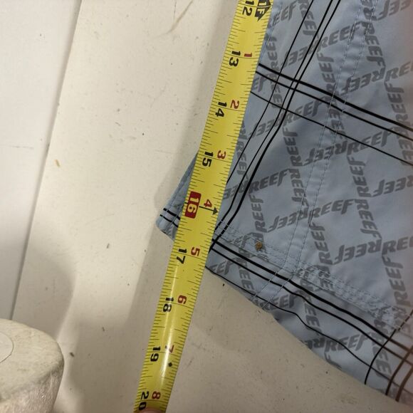 Reef Board Shorts Mens 33 Blue Wave Surf Swim Trunk Unlined Cargo Pocket - NL - Picture 3 of 6